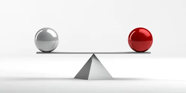 Conceptuele Afbeelding Van Perfecte Balans Tussen Twee Kwesties — Stockfoto