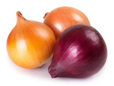 Beyaz arkaplanda taze soğan izole edildi