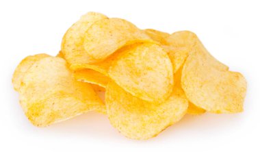 Patates cipsi beyaz arkaplanda izole