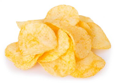 Patates cipsi beyaz arkaplanda izole