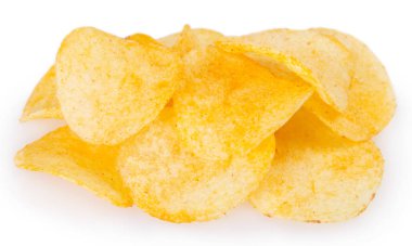 Patates cipsi beyaz arkaplanda izole