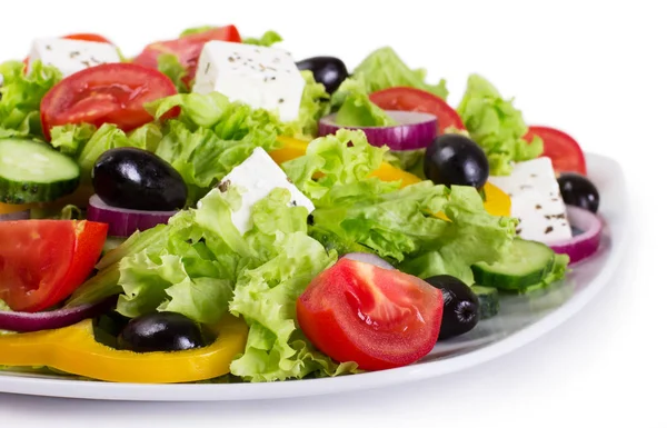 Verse Groentesalade Geïsoleerd Witte Achtergrond — Stockfoto