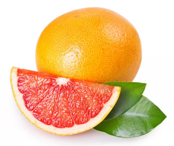 Verse Grapefruit Geïsoleerd Witte Achtergrond — Stockfoto