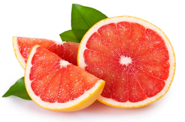 Verse Grapefruit Geïsoleerd Witte Achtergrond — Stockfoto