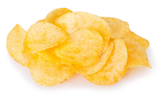 Kartoffelchips Isoliert Auf Weißem Hintergrund — Stockfoto