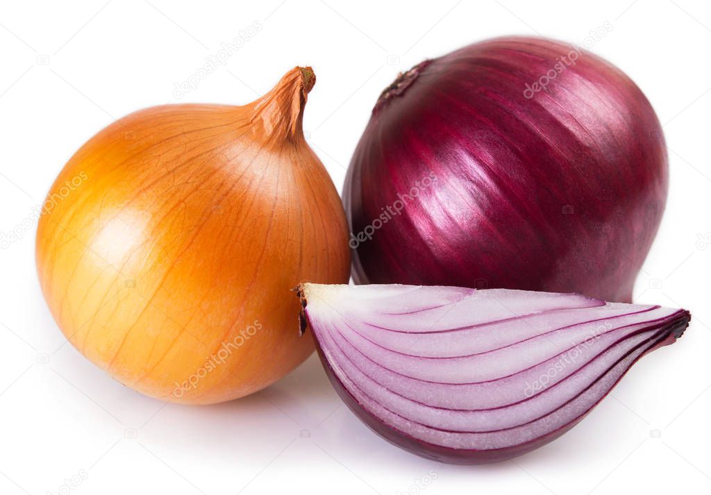 fresh onion isolated on white background