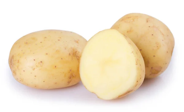 Rauwe Aardappel Geïsoleerd Witte Achtergrond — Stockfoto