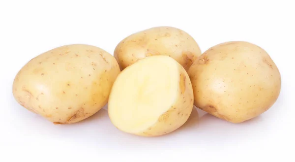 Rohe Kartoffeln Isoliert Auf Weißem Hintergrund — Stockfoto