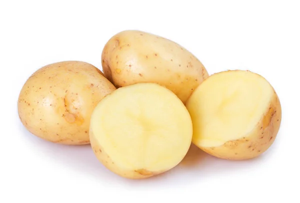 Rohe Kartoffeln Isoliert Auf Weißem Hintergrund — Stockfoto