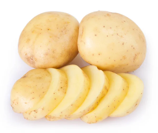 Obehandlad Potatis Isolerad Vit Bakgrund — Stockfoto