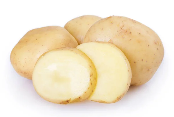 Rauwe Aardappel Geïsoleerd Witte Achtergrond — Stockfoto