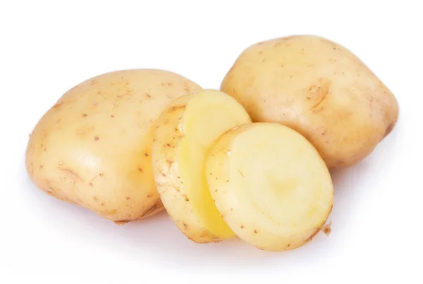 Obehandlad Potatis Isolerad Vit Bakgrund — Stockfoto