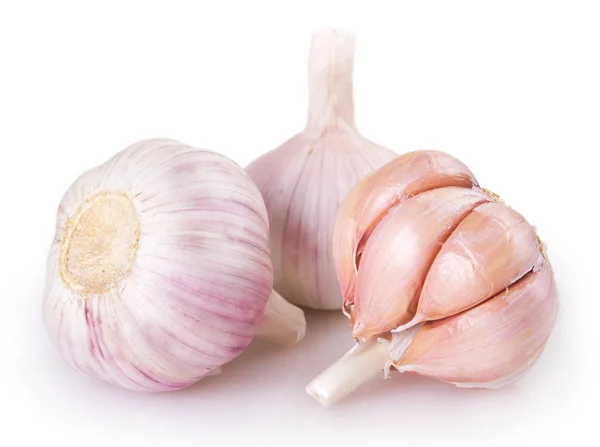 Frischer Knoblauch Isoliert Auf Weißem Hintergrund — Stockfoto