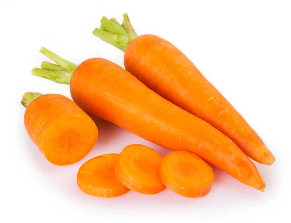 Carota Fresca Isolata Fondo Bianco — Foto Stock