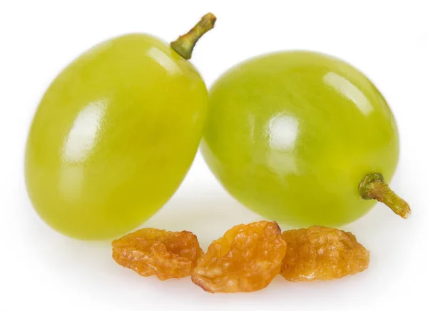 Druiven Rozijnen Geïsoleerd Witte Achtergrond — Stockfoto
