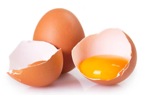 Raw Eggs Isolated White Background — Stock Photo, Image