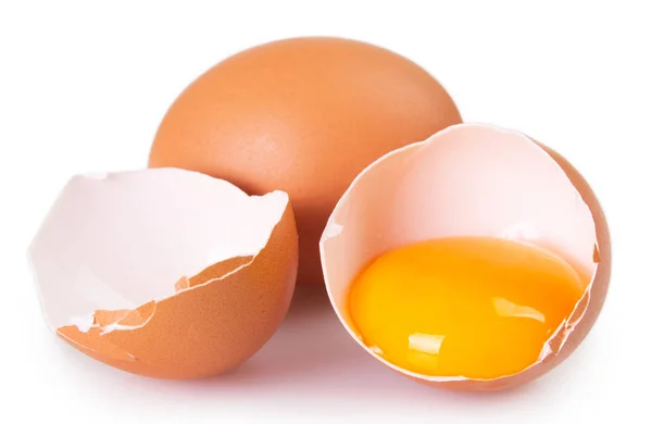 Raw Eggs Isolated White Background — Stock Photo, Image