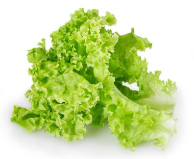 Beyaz arka plan üzerinde izole taze marul salatası