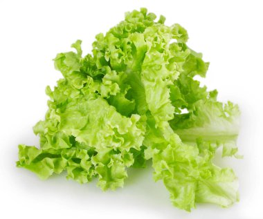 Beyaz arka plan üzerinde izole taze marul salatası