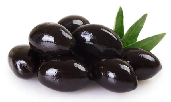Чорні Оливки Ізольовані Білому Тлі — стокове фото