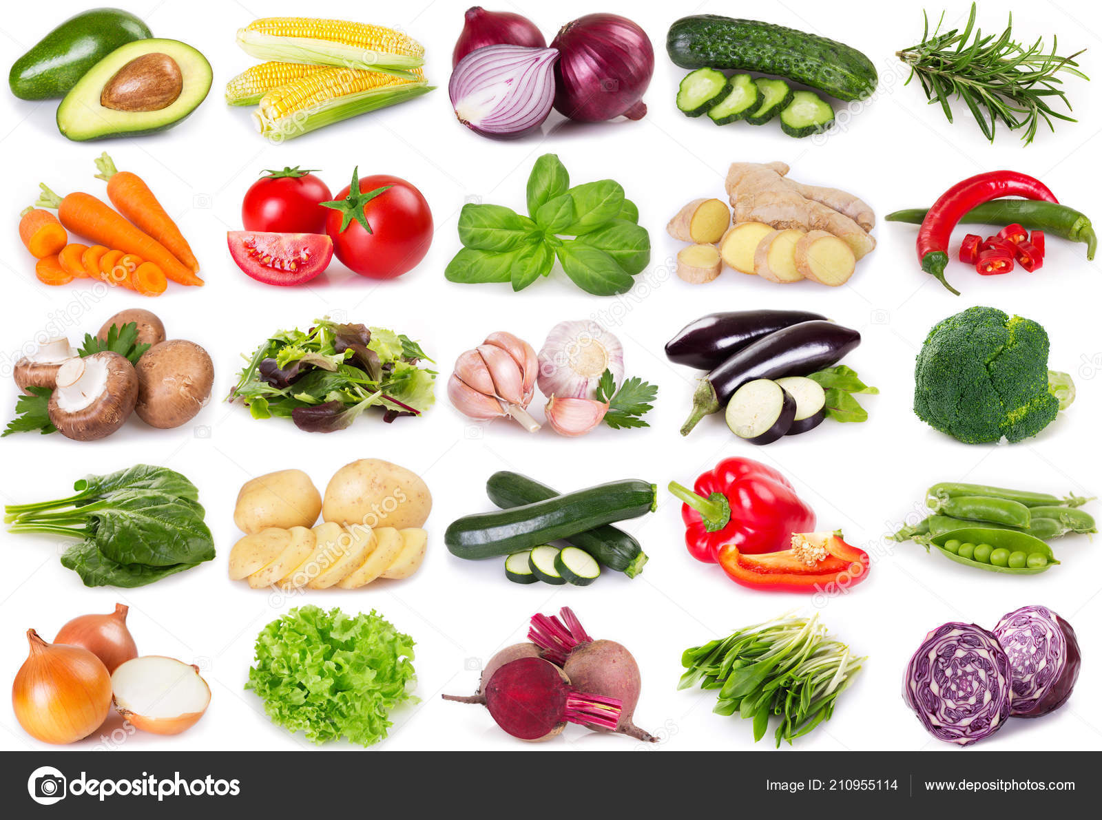 Recolección De Frutas Y Verduras Frescas Aisladas En Blanco Fotos