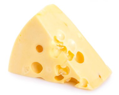 Beyaz arkaplanda izole edilmiş peynir