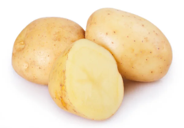 Obehandlad Potatis Isolerad Vit Bakgrund — Stockfoto