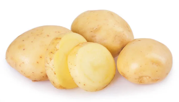 Rauwe Aardappel Geïsoleerd Witte Achtergrond — Stockfoto