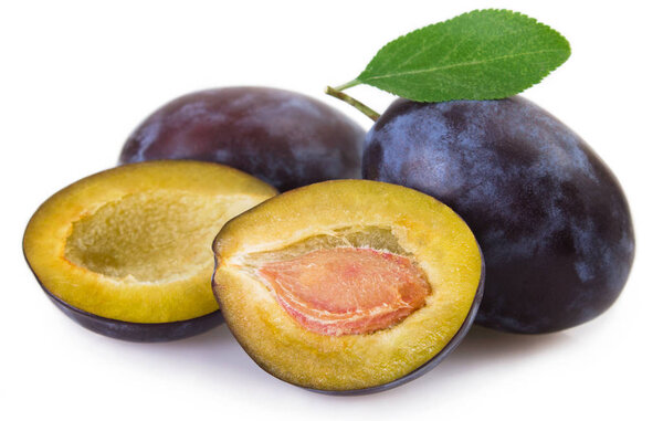 fresh plum isolated on white background