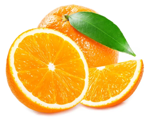 Свіжий Апельсин Ізольований Білому Тлі — стокове фото
