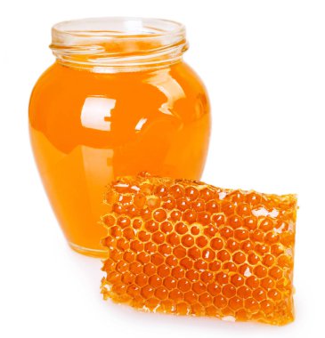 ile beyaz zemin üzerine izole Petek Bal