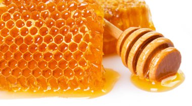 ile beyaz zemin üzerine izole Petek Bal