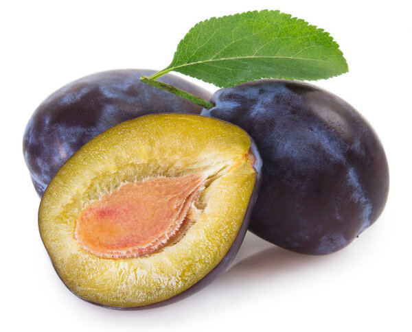 fresh plum isolated on white background