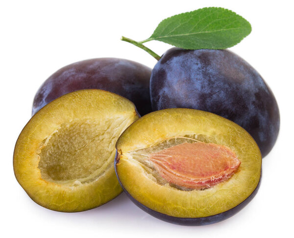 fresh plum isolated on white background