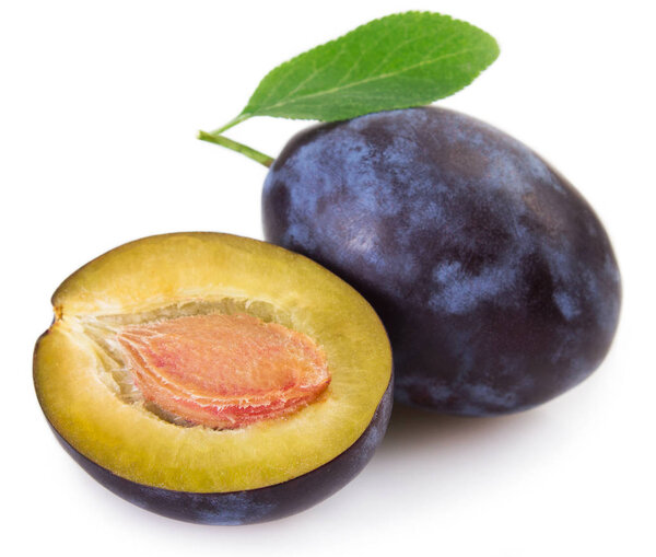 fresh plum isolated on white background