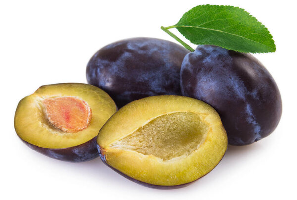 fresh plum isolated on white background