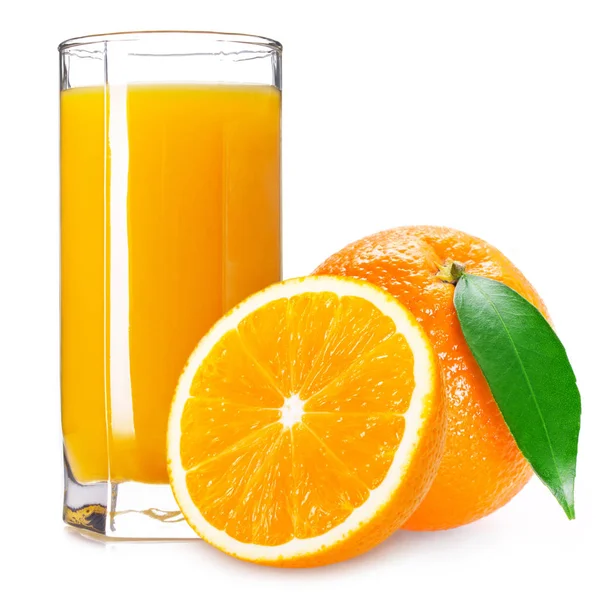 Jugo Naranja Fresco Aislado Sobre Fondo Blanco — Foto de Stock