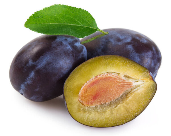 fresh plum isolated on white background
