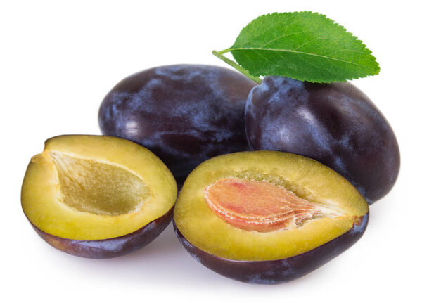 fresh plum isolated on white background