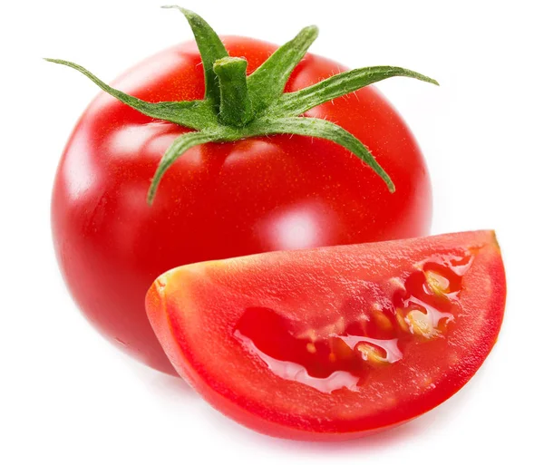 Fresh Tomato Slice Isolated White Background — Stock Photo, Image