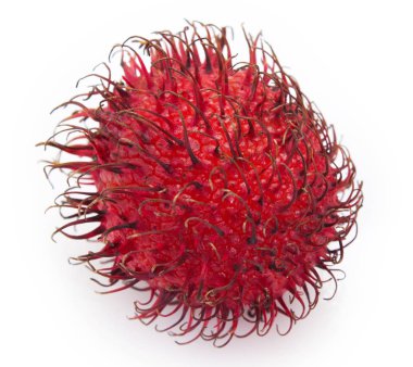 Beyaz arkaplanda taze rambutan
