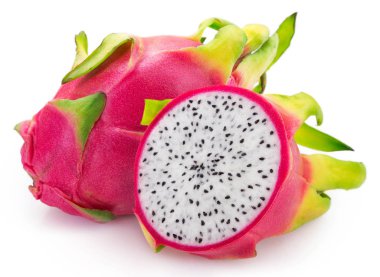 Beyaz arka planda taze pitahaya. Ejderha meyvesi.