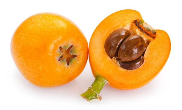 Loquat buah di latar belakang Putih — Stok Foto