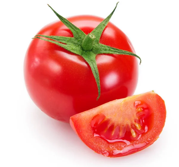 Frische Tomate auf weißem Hintergrund — Stockfoto