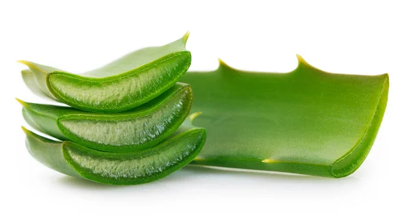 Aloe vera fresco sobre fundo branco — Fotografia de Stock