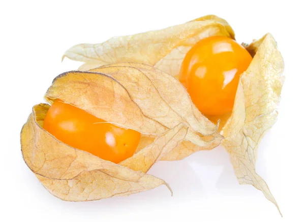 Beyaz zemin üzerinde olgunlaşmış physalis — Stok fotoğraf