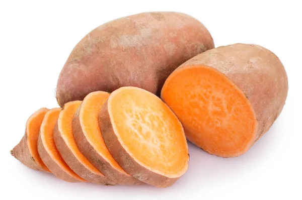 Zoete aardappel op witte achtergrond — Stockfoto