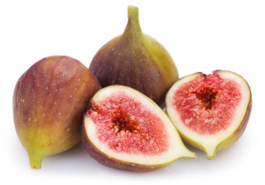 Beyaz arka planda incir meyvesi