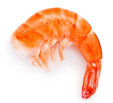 beyaz zemin üzerine pişmiş karides