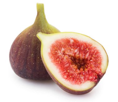 Beyaz arka planda incir meyvesi